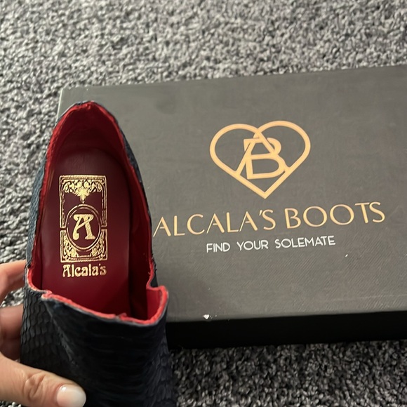 Handmade blue python boots - Picture 2 of 4